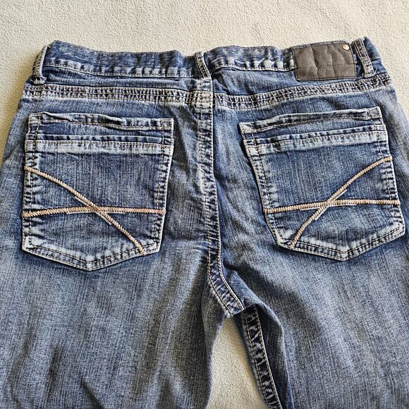 AXEL Slim Boot Jeans Mens 36x29 Medium Wash Western Stretch Denim Flat Pockets - Picture 4 of 7